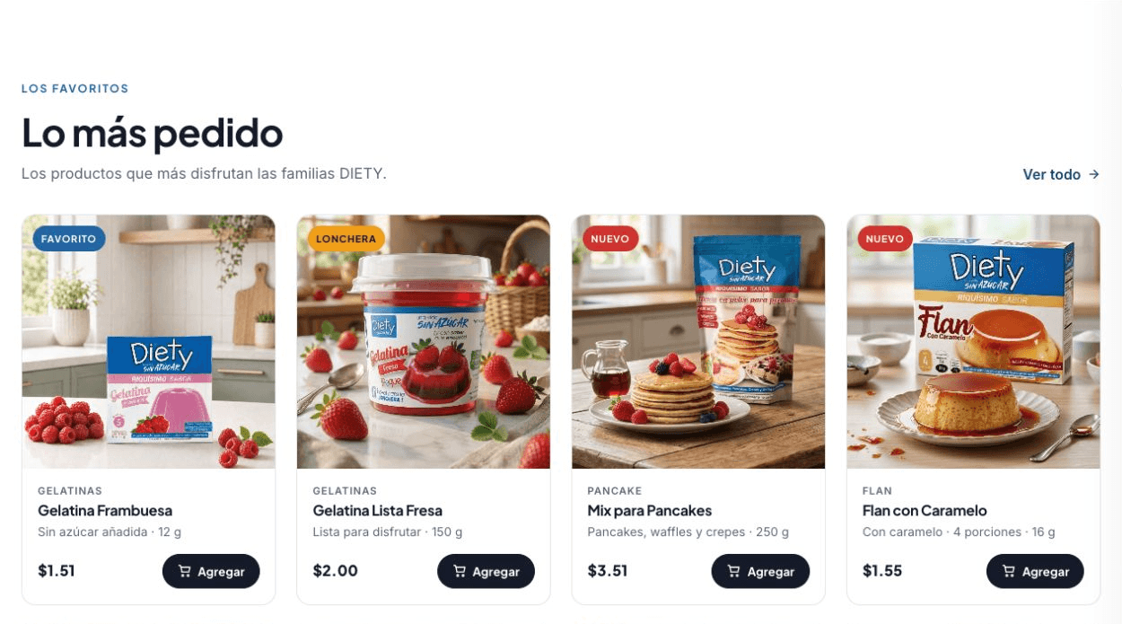 Lo más pedido · DIETY Ecuador
