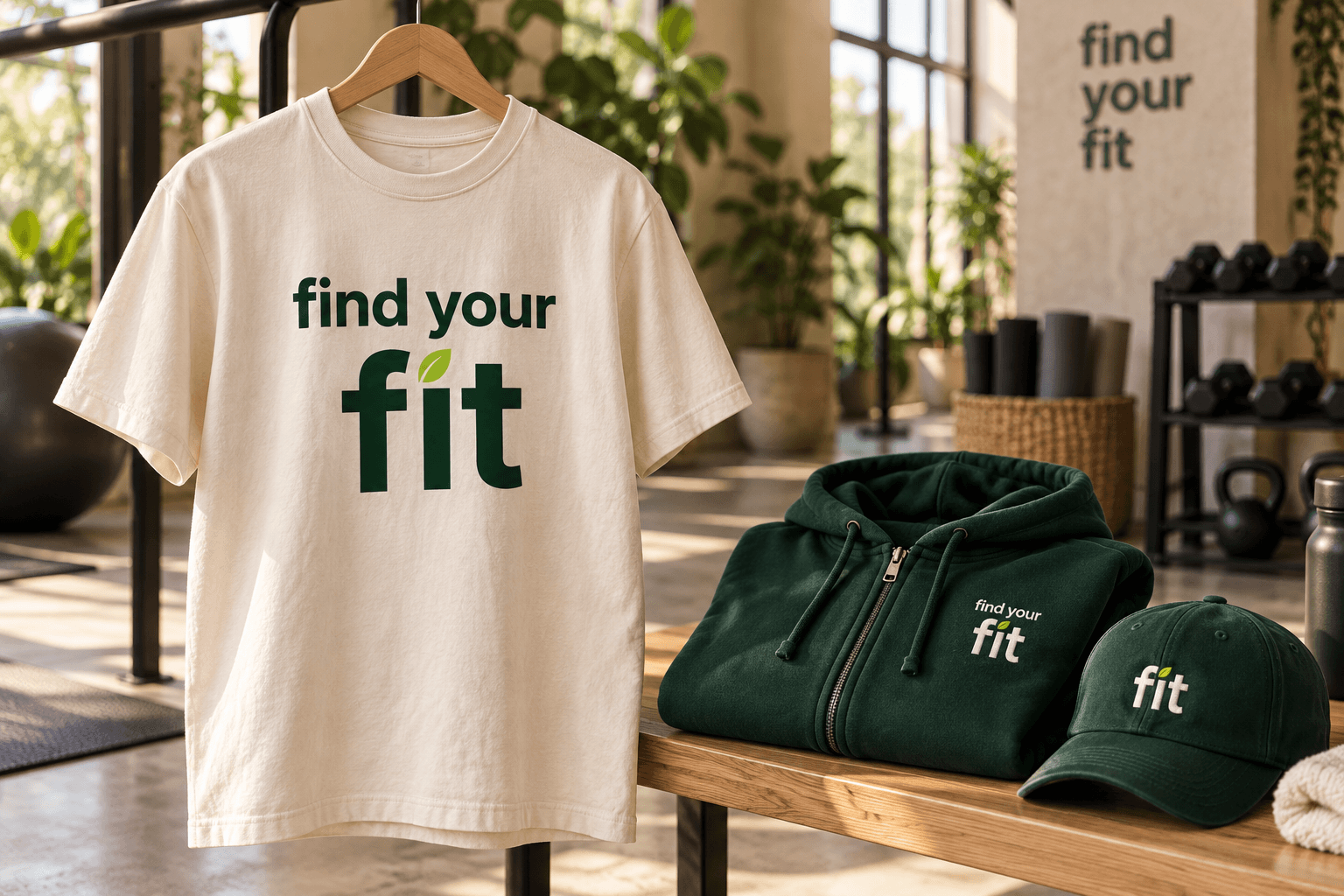 Identidad que también se lleva · Find Your Fit · mockup conceptual