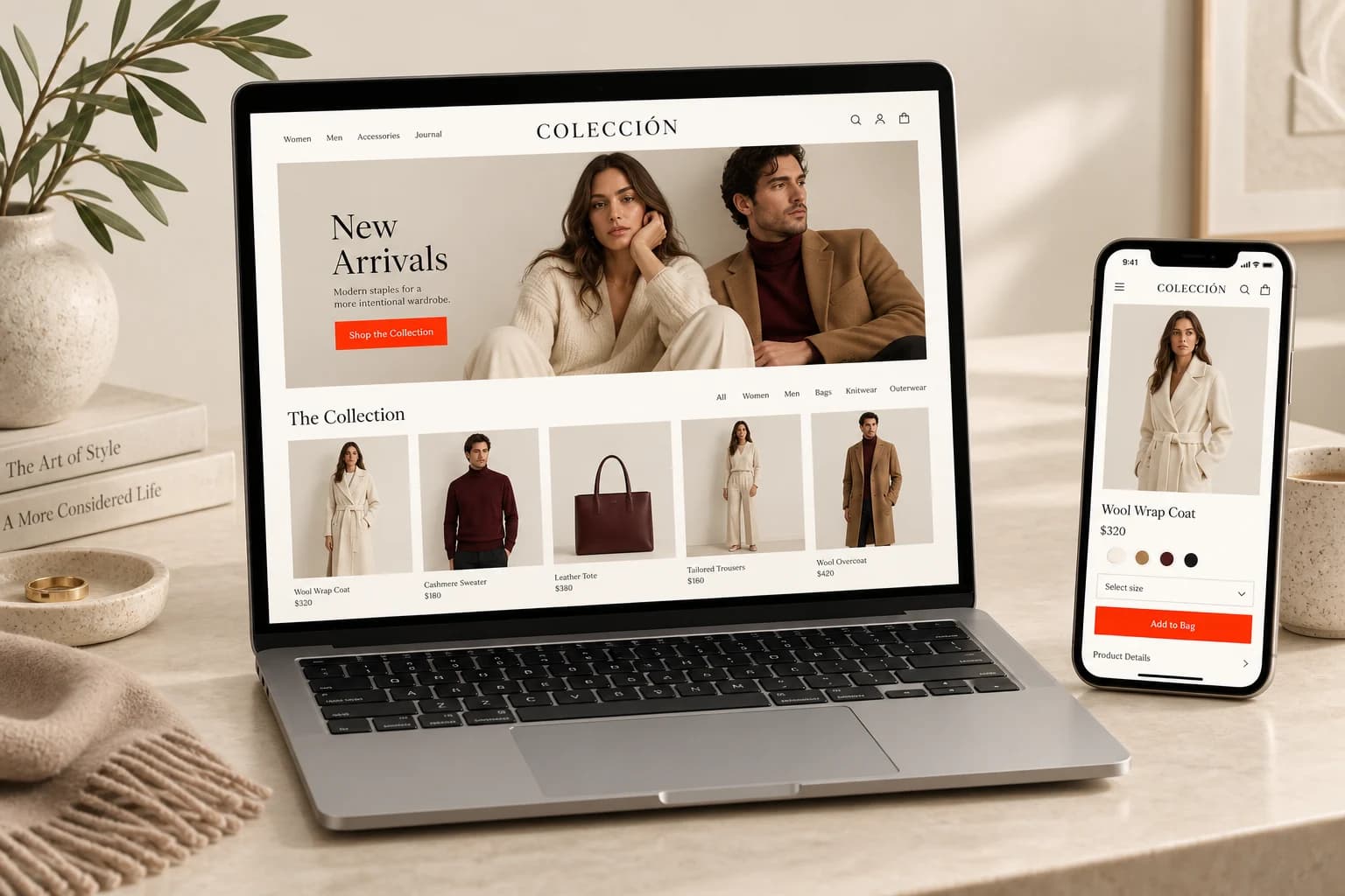 Mockup conceptual de tiendas online y ecommerce en ecuador