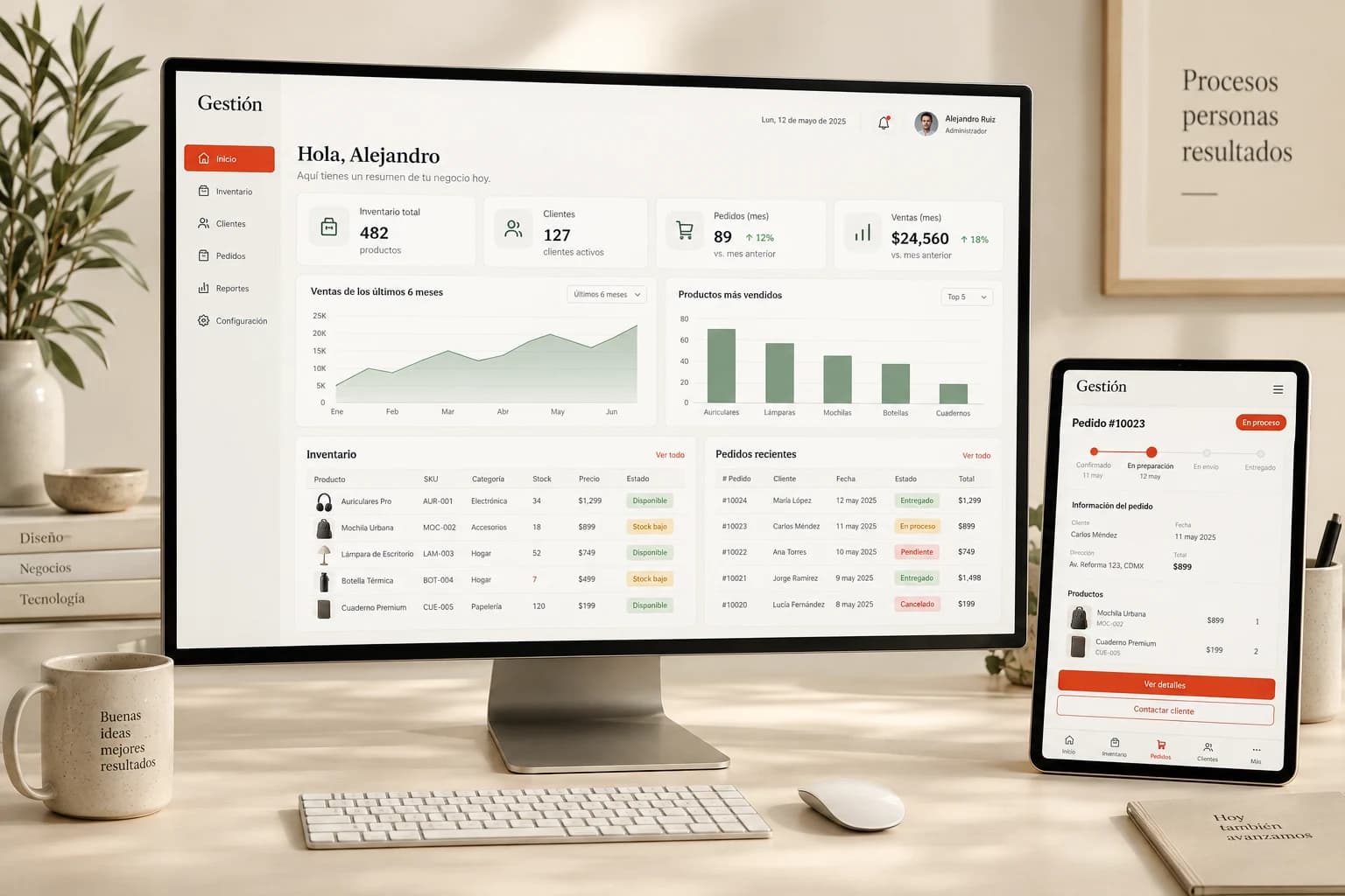 Mockup conceptual de aplicaciones y sistemas web a medida
